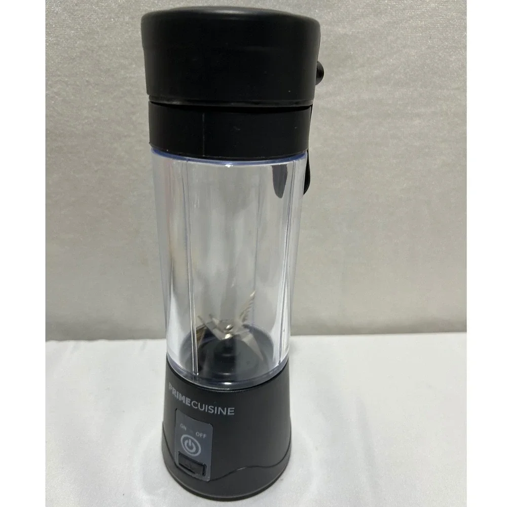 Prime Cuisine Portable Blender Unisex 380mL Black Rechargeable USB 6-Prong Blade
